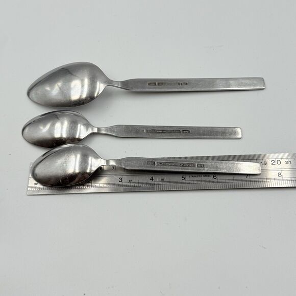3 Stainless Kashmir Serving Spoon Place Soup MCM Decor Replacements Nasco Modern - Picture 6 of 6